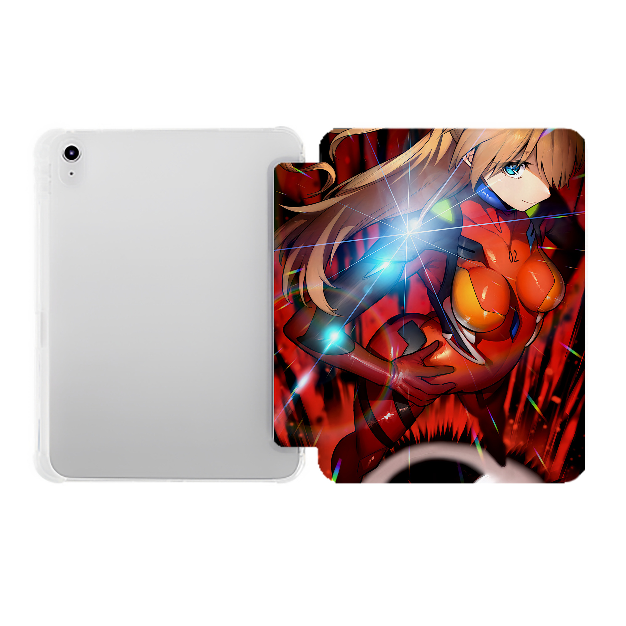 （画像用） EVA 新世紀エヴァンゲリオン IPad ケース ペン収納付き 三つ折りスタンド PUレザー×シリコン 対応機種9.5/10.5/10.9インチ
